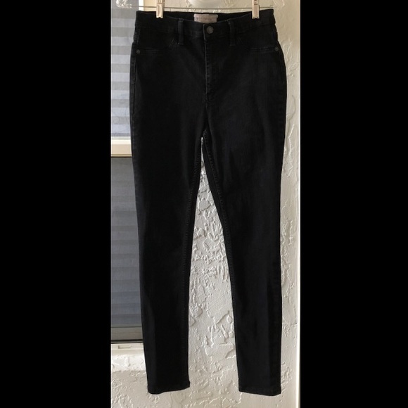 EUC FREE PEOPLE BLACK HIGH RISE DENIM SKINNY JEANS WORN ONCE SIZE 30 - Picture 3 of 7